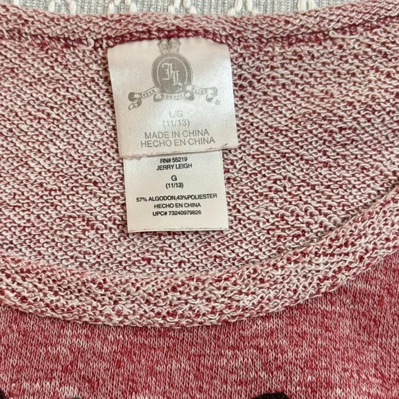 Juicy Couture Misses Pale Red Crop Sweatshirt Size L, “I JUST WANT YOU” - Picture 4 of 4